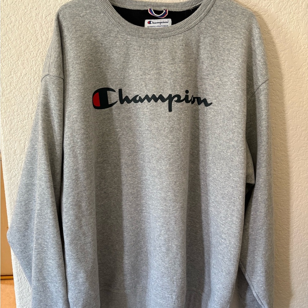 Champion Men's Crewneck Sweater in Gray